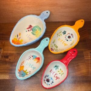 Pioneer Woman Willow Nesting Measuring Cups Scoops 4 Piece Set